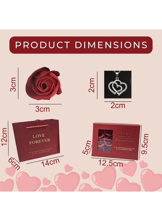 المنزل الذكي هوم سمارت ورد صناعي مع مجوهرات - 6 قطع من الورود والمجوهرات مع علبة هدايا جميلة للزوجة، والصديقة، والأم، والأخوات في أعياد الميلاد، وعيد الحب، والذكرى السنوية، والعيد، أو المناسبات الخاصة. - Image 2